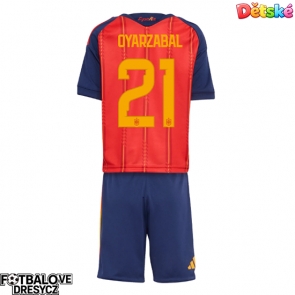 Španělsko Mikel Oyarzabal #21 Dětské Domácí dres komplet MS 2026 Krátký Rukáv (+ trenýrky)